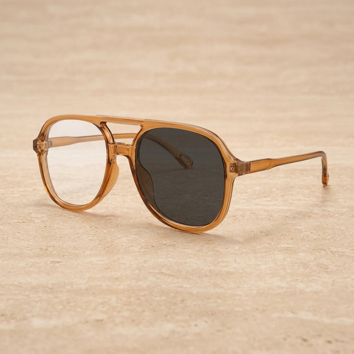 Kocolior Unisex Full Rim Square Double Bridge Tr 90 Reading Glasses 73312 - PHOTO Brown