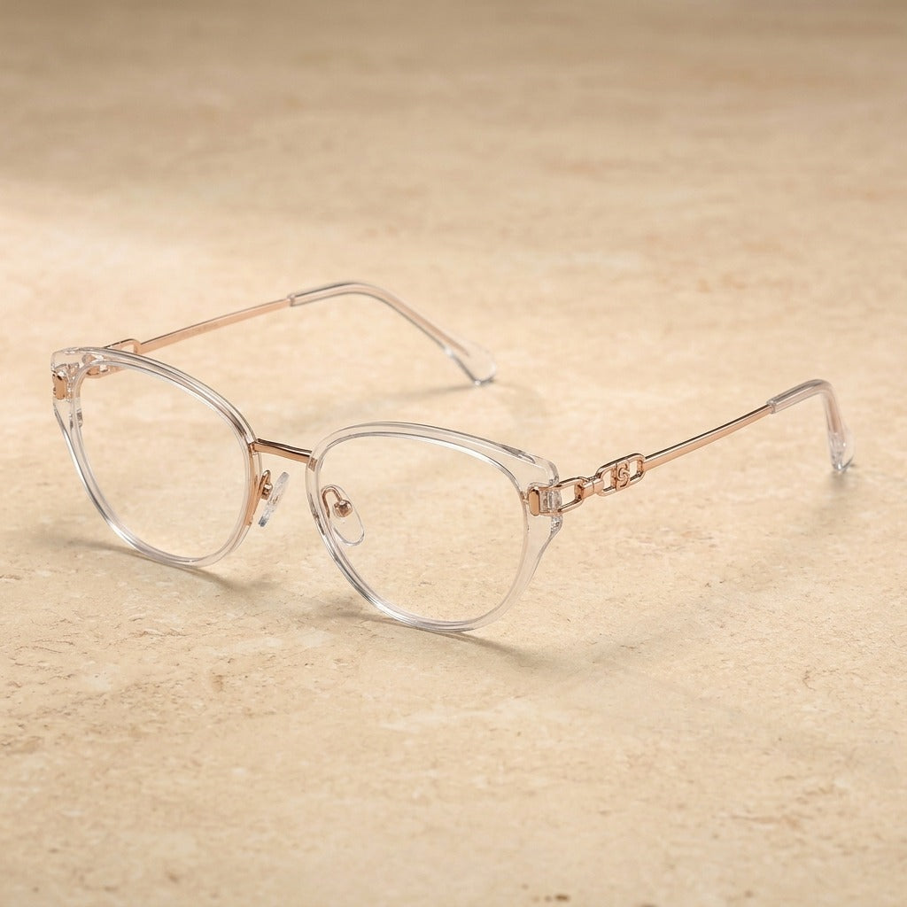 Kansept Women's Full Rim Oval Cat Eye Tr 90 Alloy Reading Glasses 12008 s12008C8 ROSE GOLD
