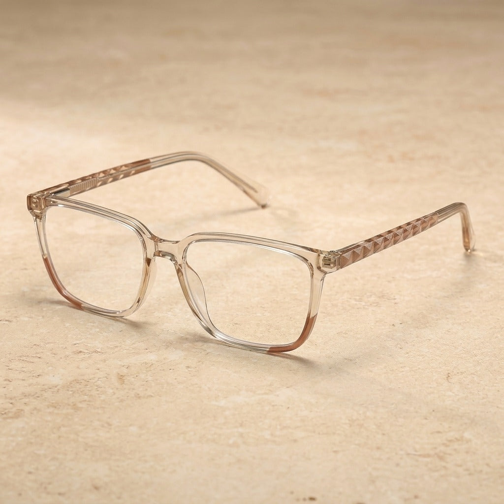 Kocolior 213507 Women's Full Rim Square Tr 90 Alloy Spring Hinge Frames — Tea