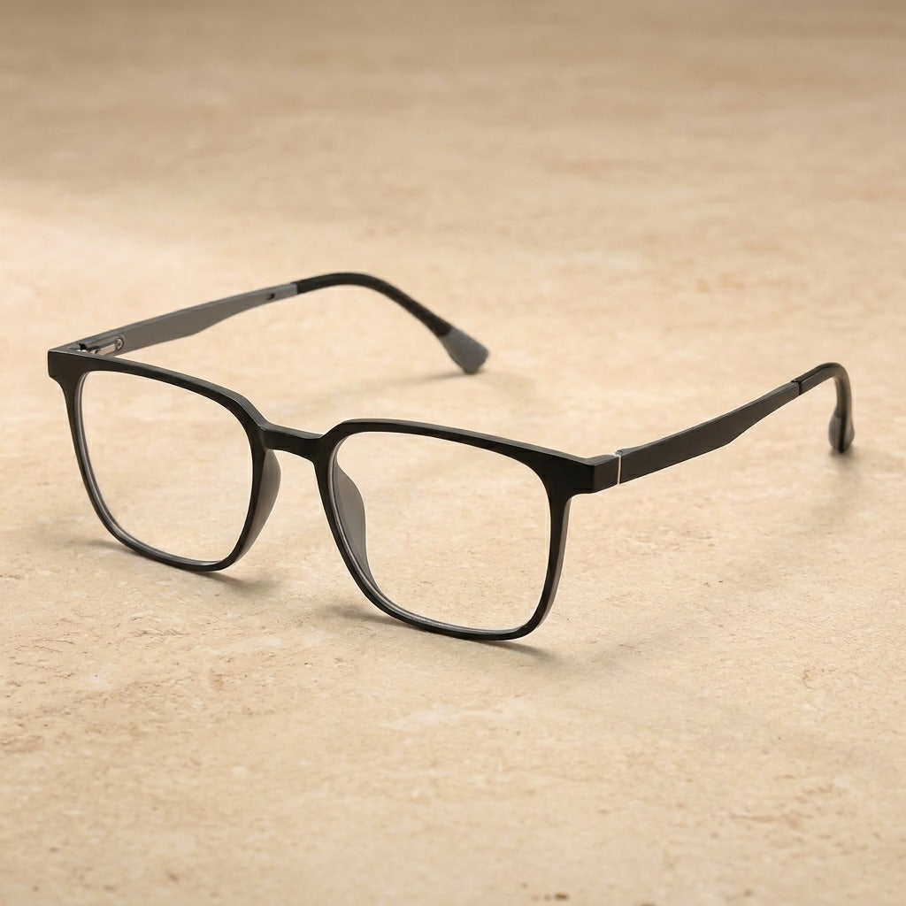 Kansept Unisex Full Rim Square Tr 90 Reading Glasses Clip On Polarized Sunglasses 2190 TJ2190C3