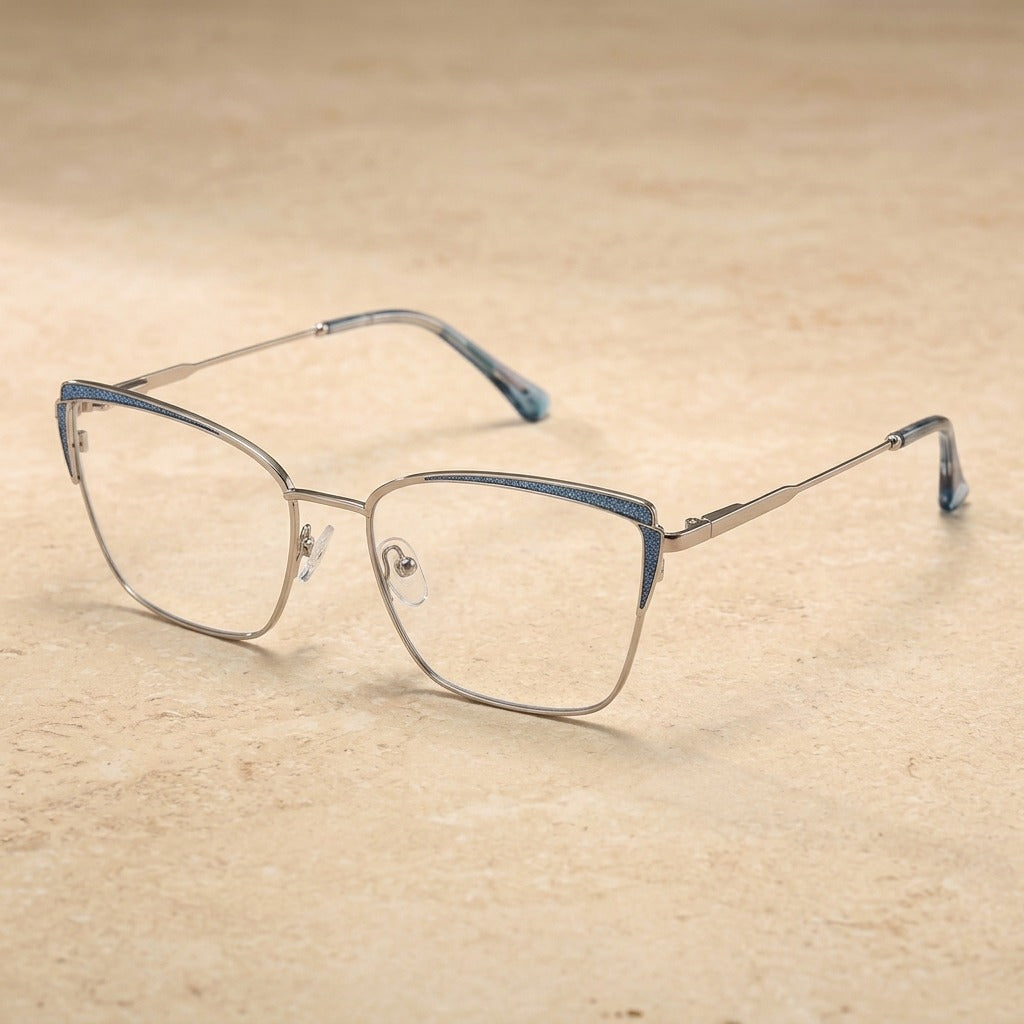 Kansept Women's Full Rim Square Metal Frames 020500 YJ0205C4 BLUE