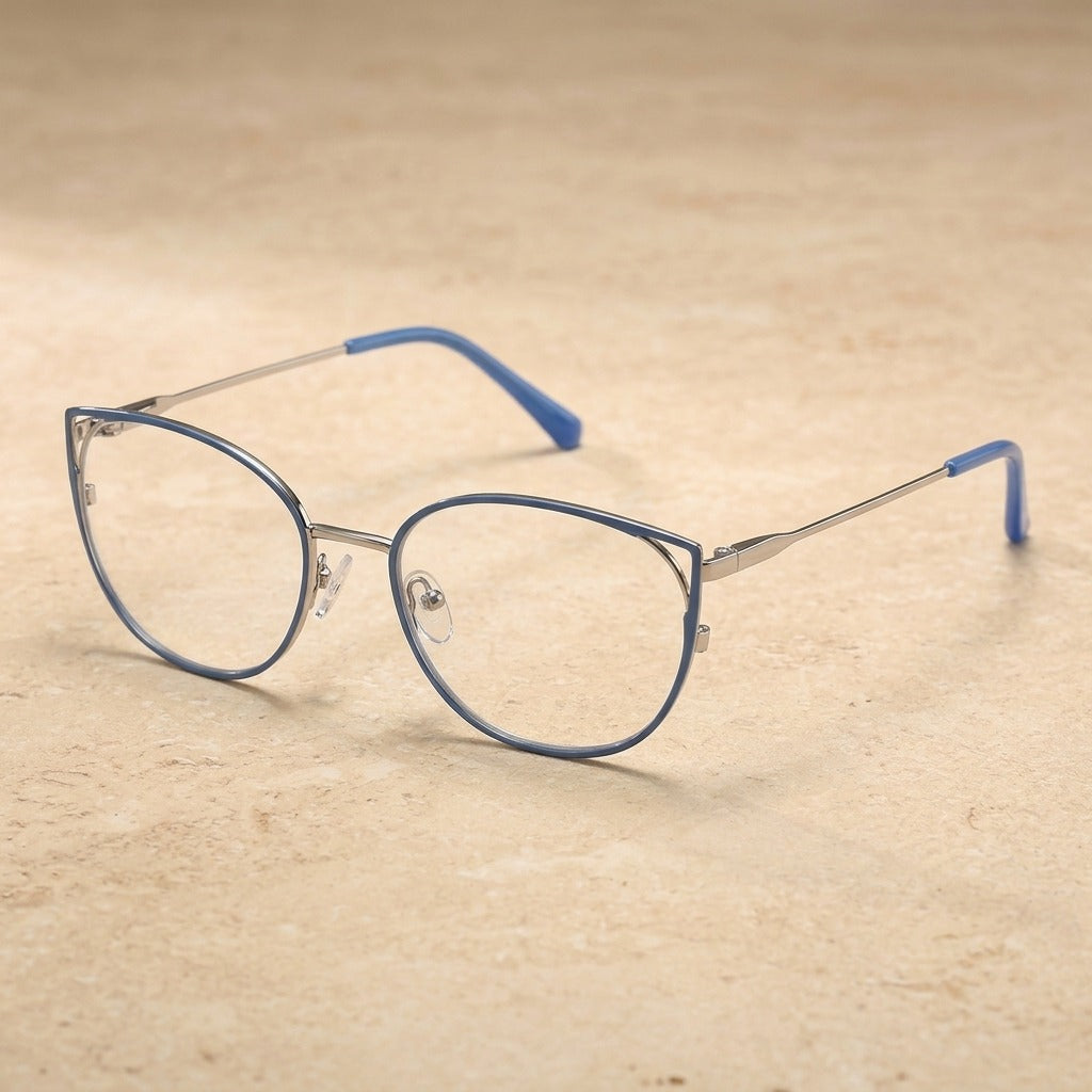 Kansept Women's Full Rim Oval Metal Frames 020900 YJ0209C2 BLUE
