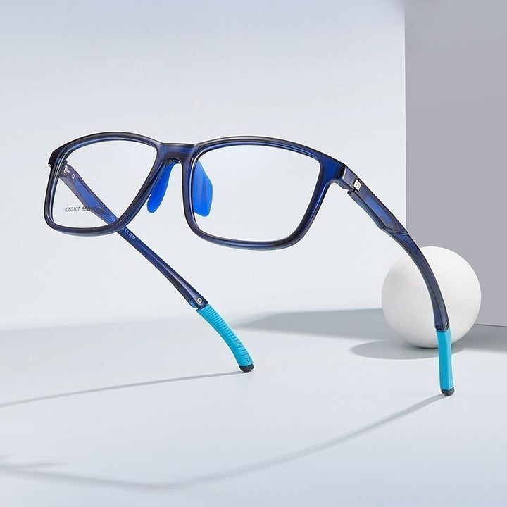 Chashma Ochki Unisex Full Rim Square Tr 90 Titanium Eyeglasses 960107.