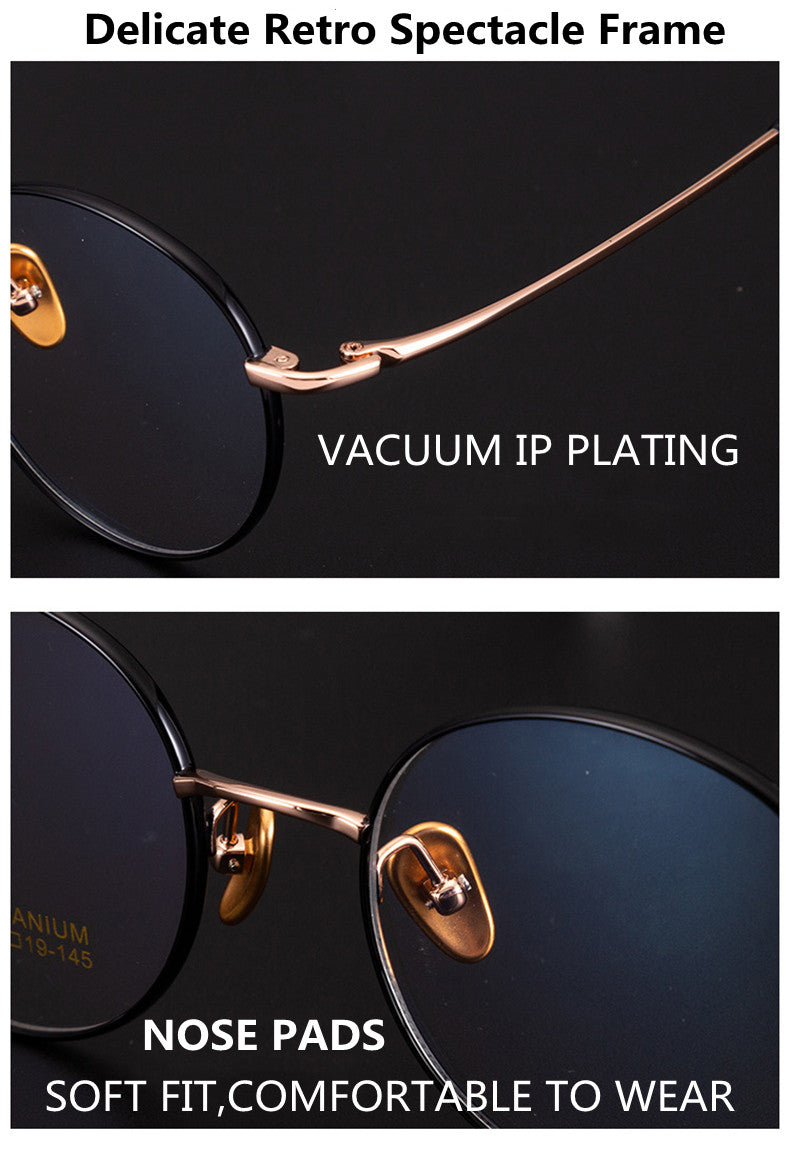 Kocolior Unisex Full Rim Small Round Titanium Eyeglasses 98022 — view 3 | Kocolior at FuzWeb