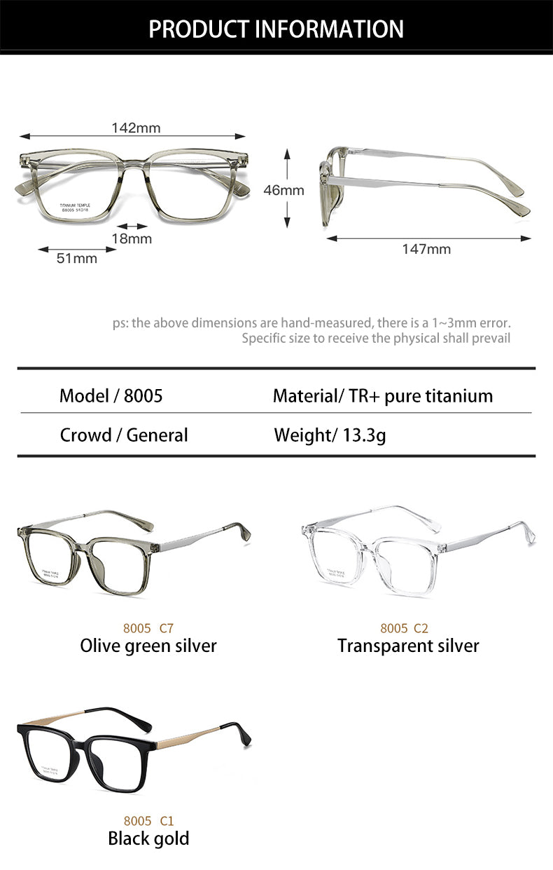 Vicky Unisex Full Rim Square Tr 90 Titanium Reading Glasses 638005 — view 1 | Vicky at FuzWeb