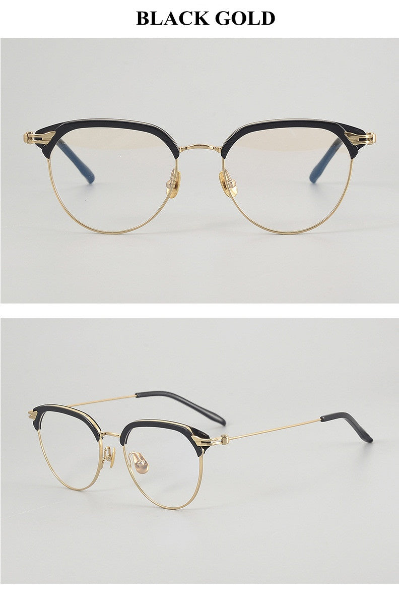 Chashma Unisex Full Rim Oval Round Acetate Titanium Eyeglasses 882410.