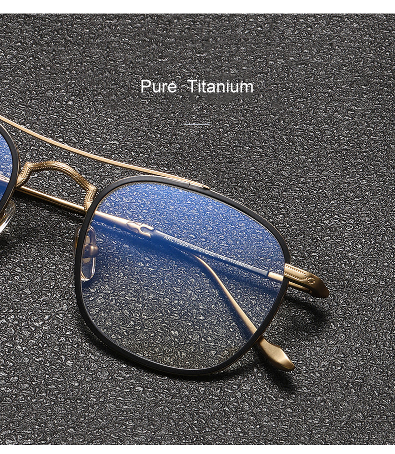 Krasivyy Mens Full Rim Square Double Bridge Titanium Eyeglasses 75925 — view 1 | Krasivyy at FuzWeb