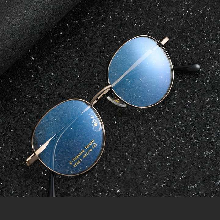 Handoer Women's Full Rim Small Oval Round Titanium Eyeglasses 45051