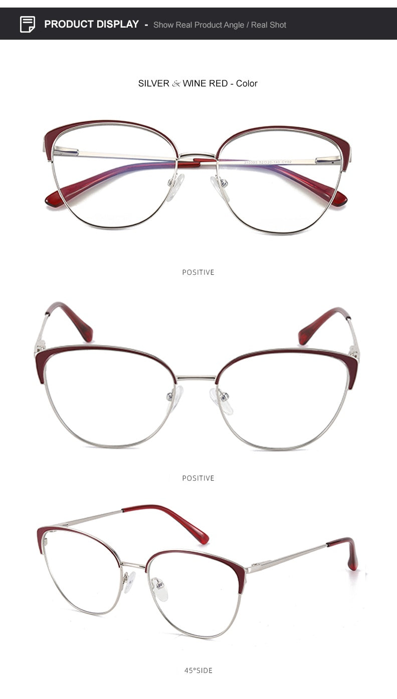 Chashma Womens Full Rim Oval Cat Eye Alloy Eyeglasses 310393 — view 5 | Chashma at FuzWeb