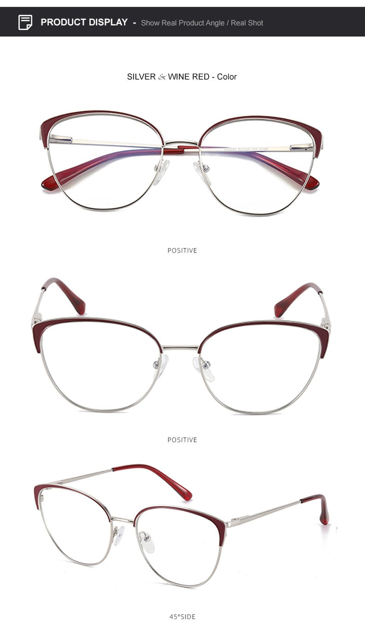 Chashma Womens Full Rim Oval Cat Eye Alloy Eyeglasses 310393 — view 5 | Chashma at FuzWeb