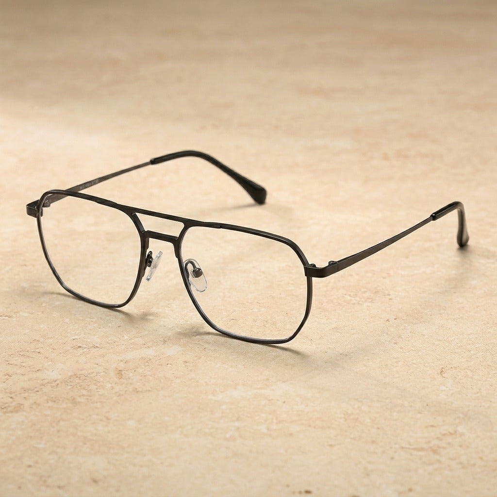 Kansept Unisex Full Rim Square Double Bridge Aluminum and Titanium Reading Glasses 20239 — view 2 | Kansept at FuzWeb
