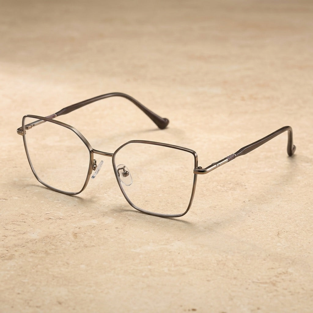 Kansept Women's Full Rim Square Cat Eye Alloy Reading Glasses 24108 — view 2 | Kansept at FuzWeb