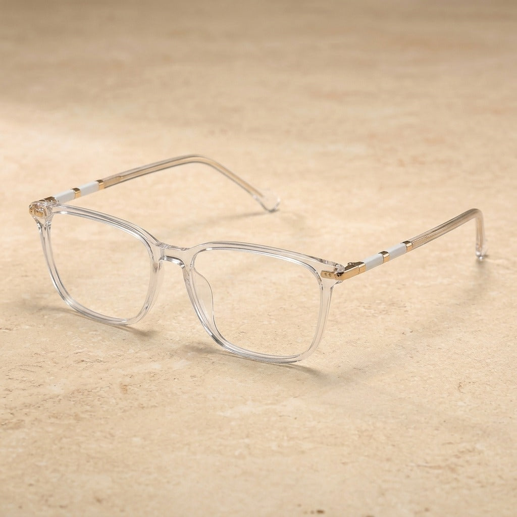 Kansept Women's Full Rim Square Tr 90 Alloy Reading Glasses 427001 27001C3 CRYSTAL