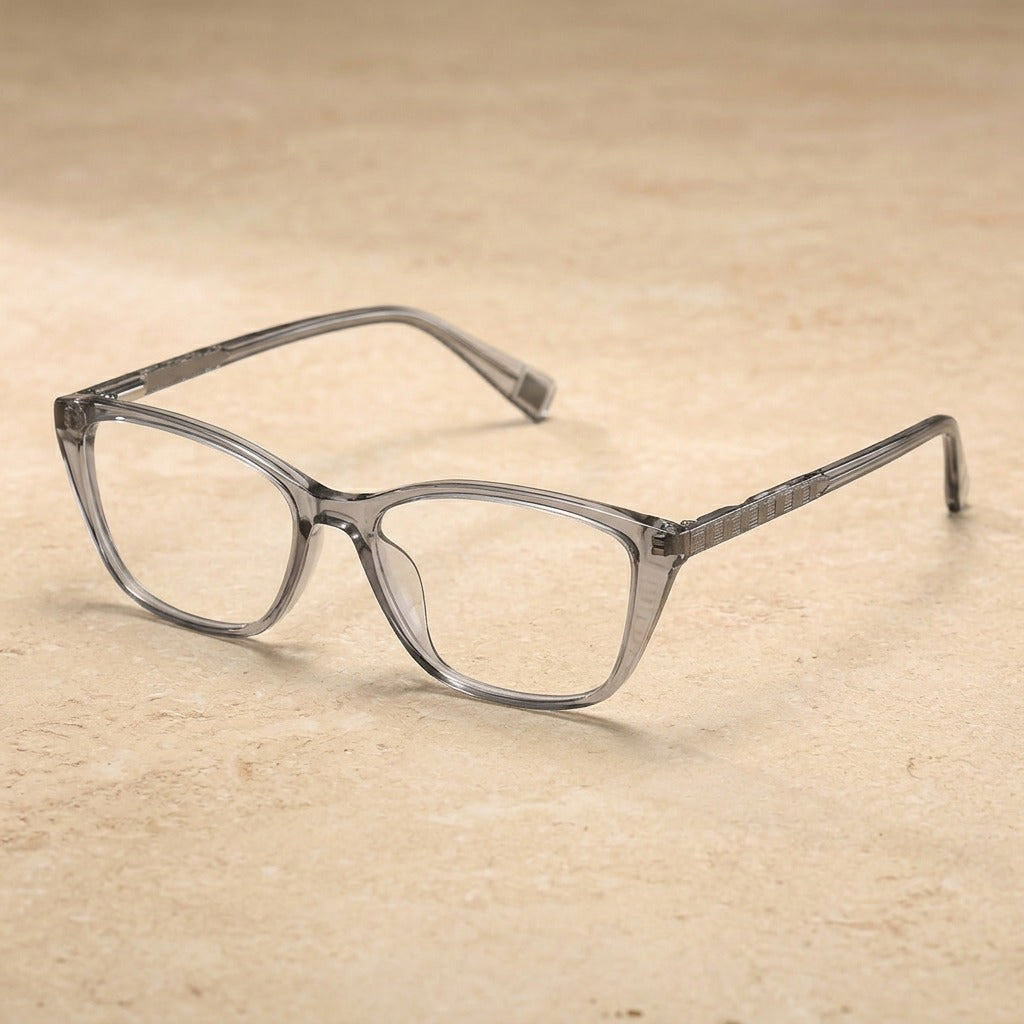 Kansept Women's Full Rim Square Tr 90 Alloy Reading Glasses 27020 27020C4 GRAY