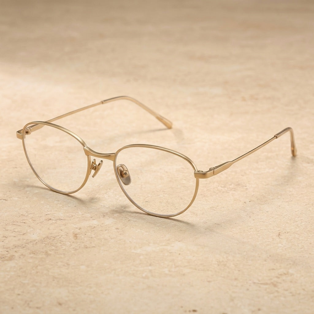 Kansept Women's Full Rim Oval Cat Eye Alloy Reading Glasses 230083 30883ZMC2 GOLD