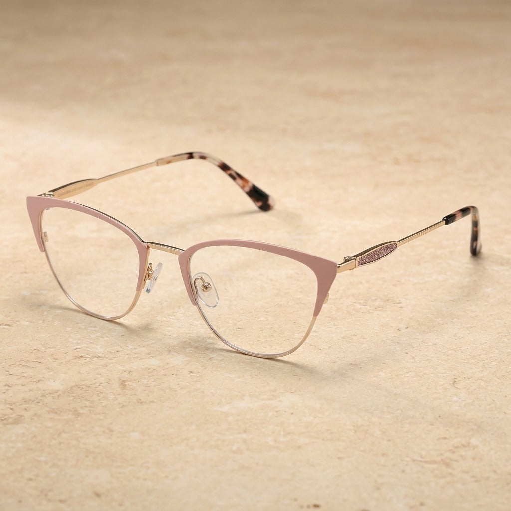 Kansept Women's Full Rim Cat Eye Acetate Steel Reading Glasses 513743 3743C2 PINK