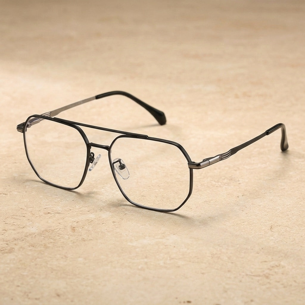 Kansept Unisex Full Rim Square Double Bridge Titanium Reading Glasses 6222 — view 2 | Kansept at FuzWeb