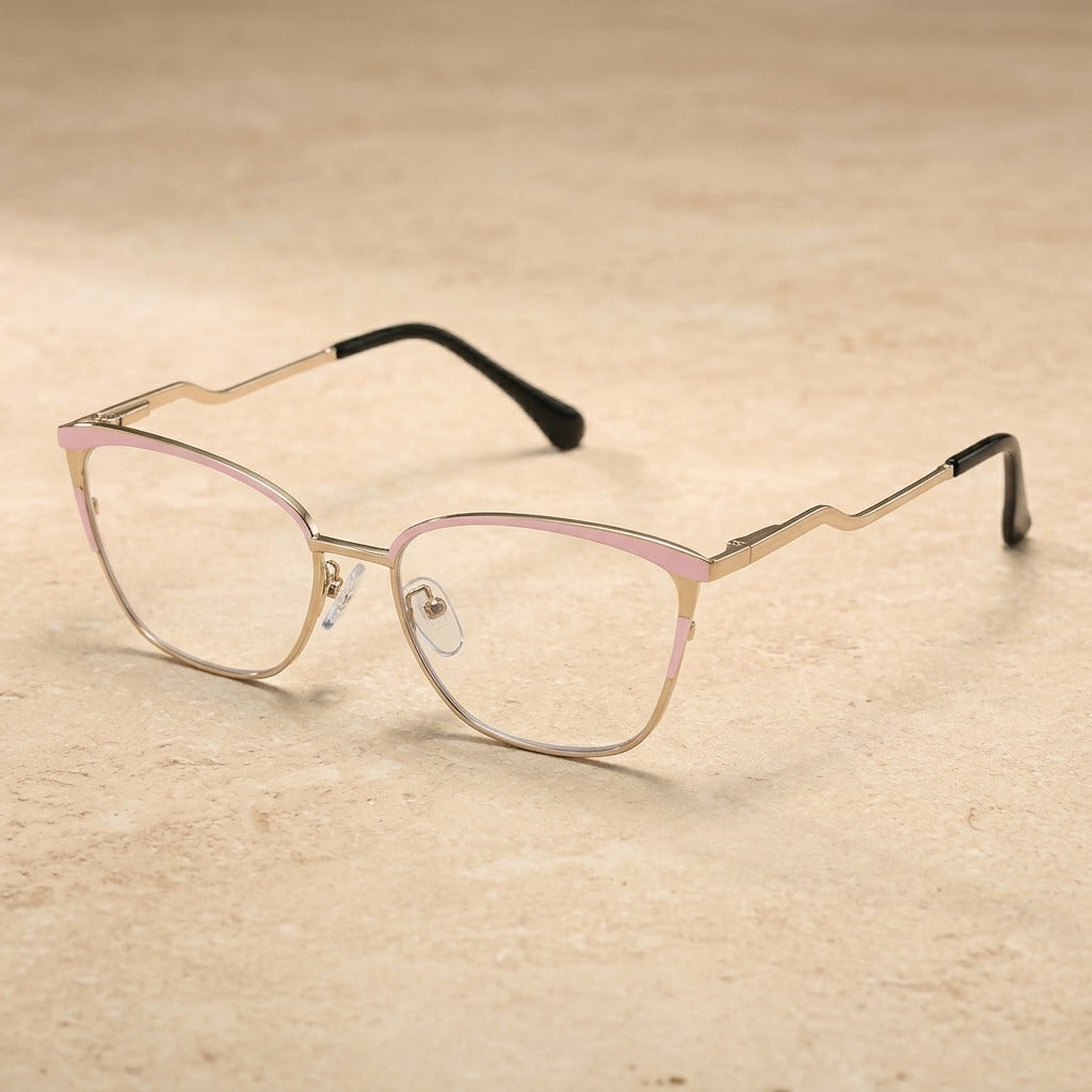Kansept Women's Full Rim Cat Eye Alloy Frames 680010 68001-Pink
