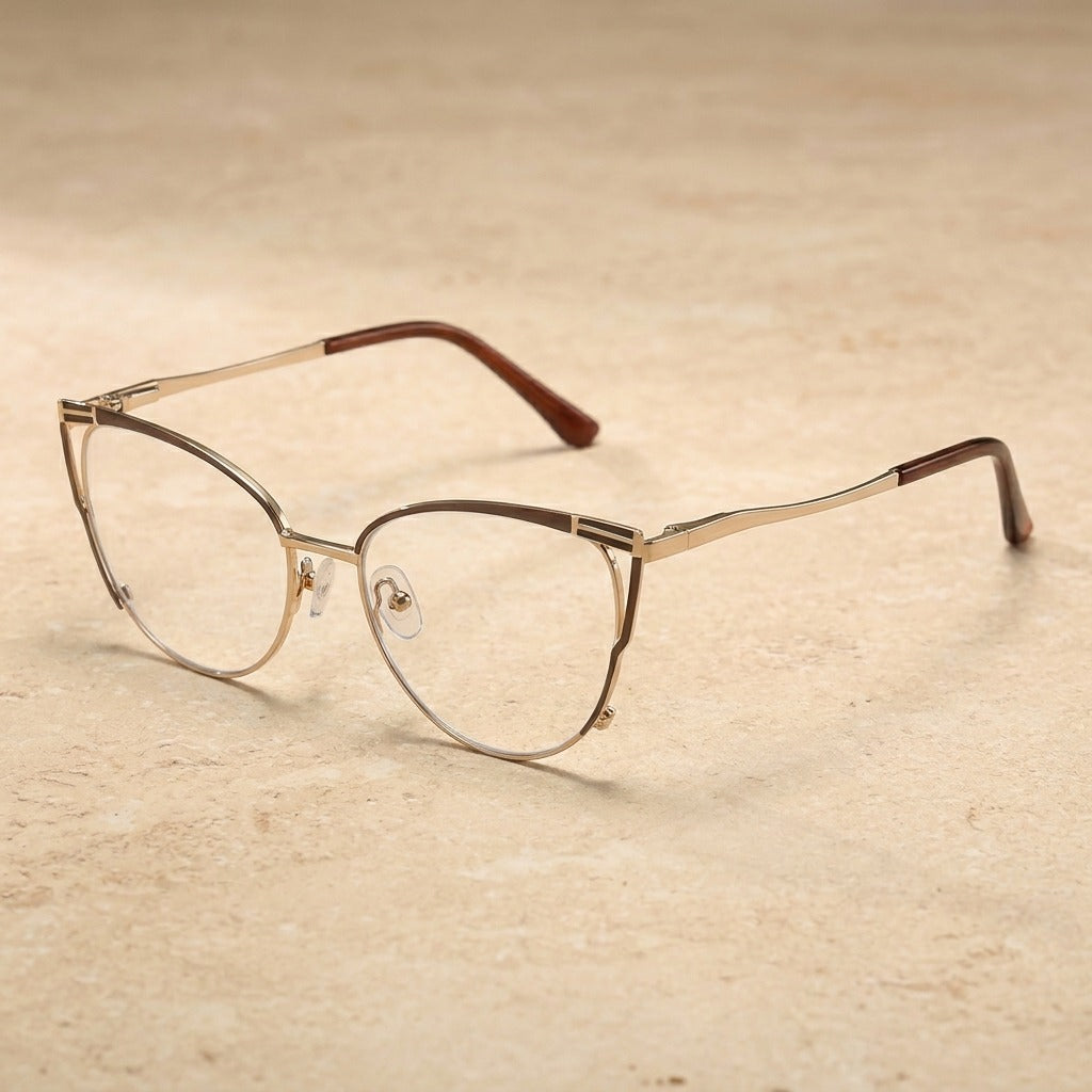 Kansept Women's Full Rim Round Cat Eye Alloy Reading Glasses 556984 — view 2 | Kansept at FuzWeb