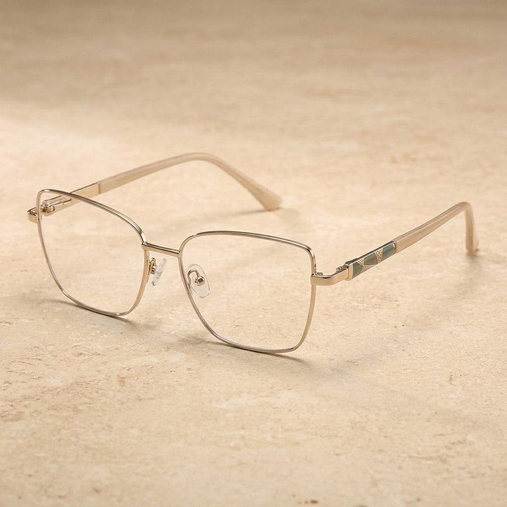 Kansept Women's Full Rim Square Cat Eye Alloy Reading Glasses 556989 — view 2 | Kansept at FuzWeb