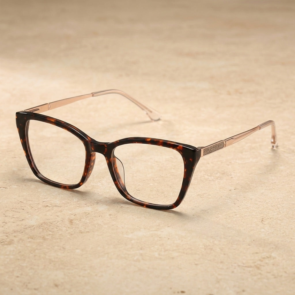 Kansept Unisex Full Rim Square Tr 90 Alloy Reading Glasses Clip On Sunglasses 72005 72005C3 DEMI