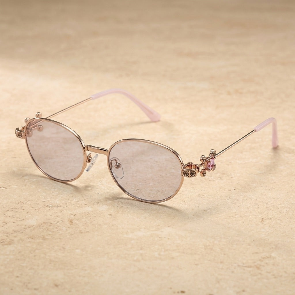 Kansept Women's Full Rim Oval Alloy Reading Glasses 717619 7619-Lt Pink Mercury