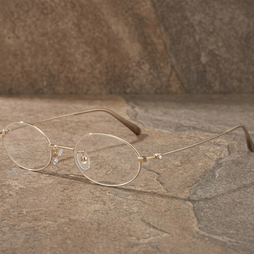 Kansept Women's Rimless Oval Titanium Frames 938050 93805-GOLD