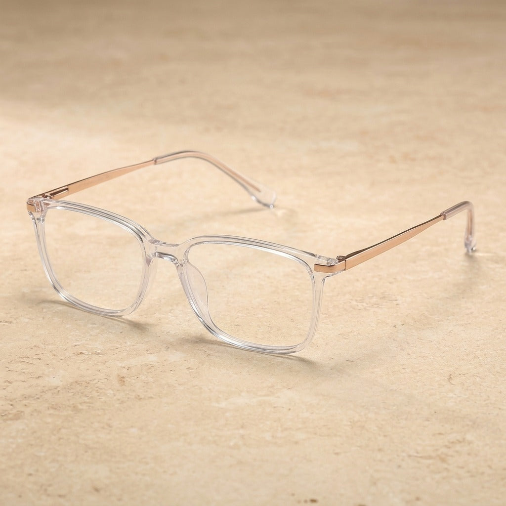 Kansept Women's Full Rim Rectangle Tr 90 Titanium Frames 953550 95355-CRYSTAL