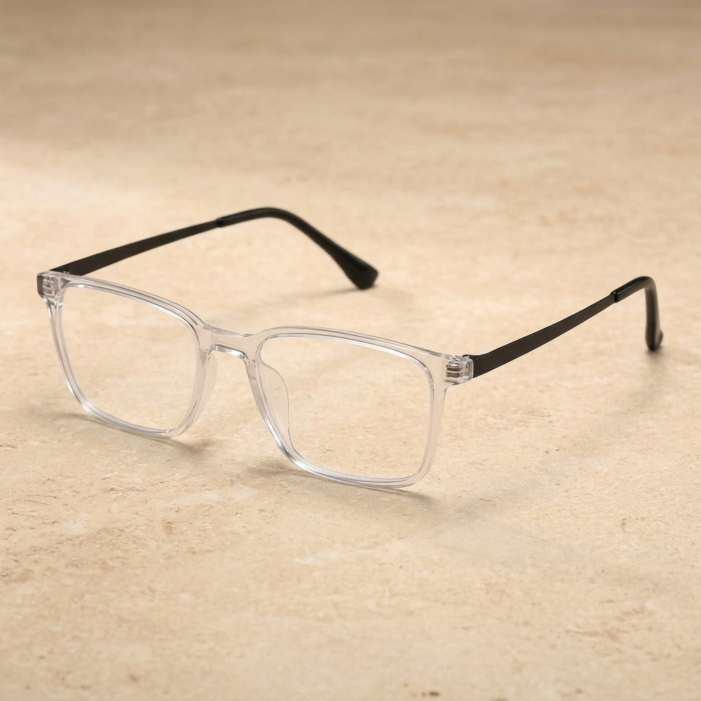 Kansept Unisex Full Rim Square Tr 90 Titanium Frames 982200 9822-CRYSTAL
