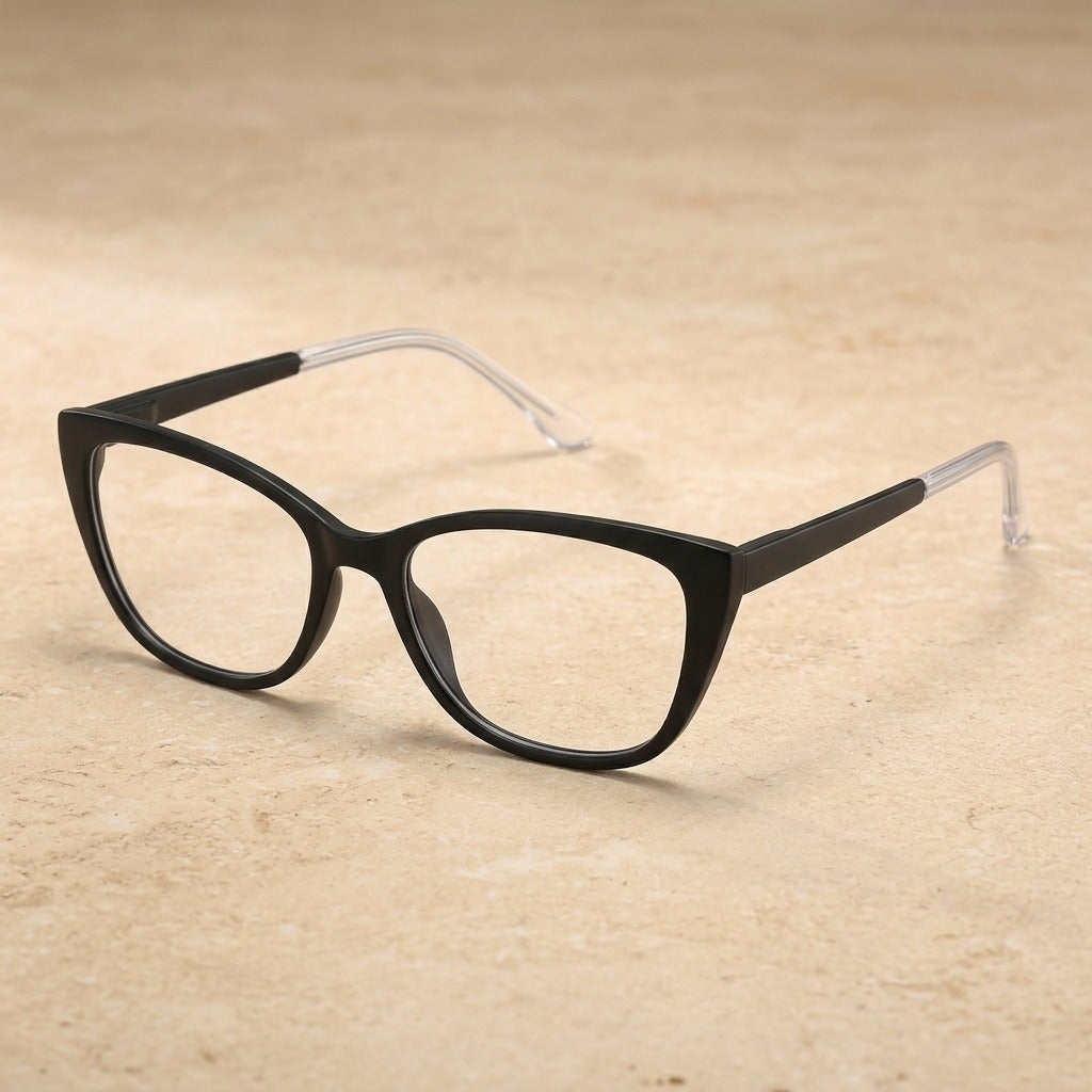 Kansept Women's Full Rim Cat Eye Tr 90 Alloy Reading Glasses 712137 FT2137C1 BLACK