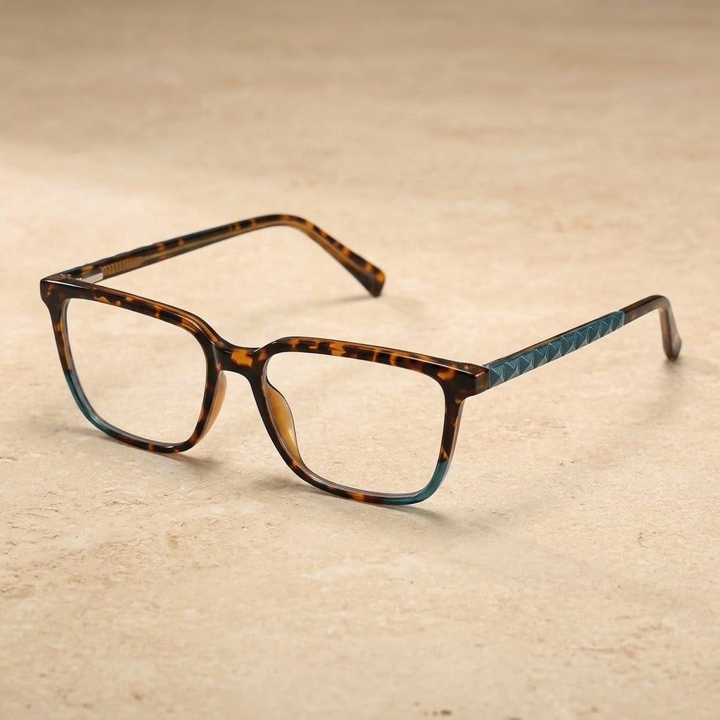 Kocolior 213507 Women's Full Rim Square Tr 90 Alloy Spring Hinge Frames — Leopard