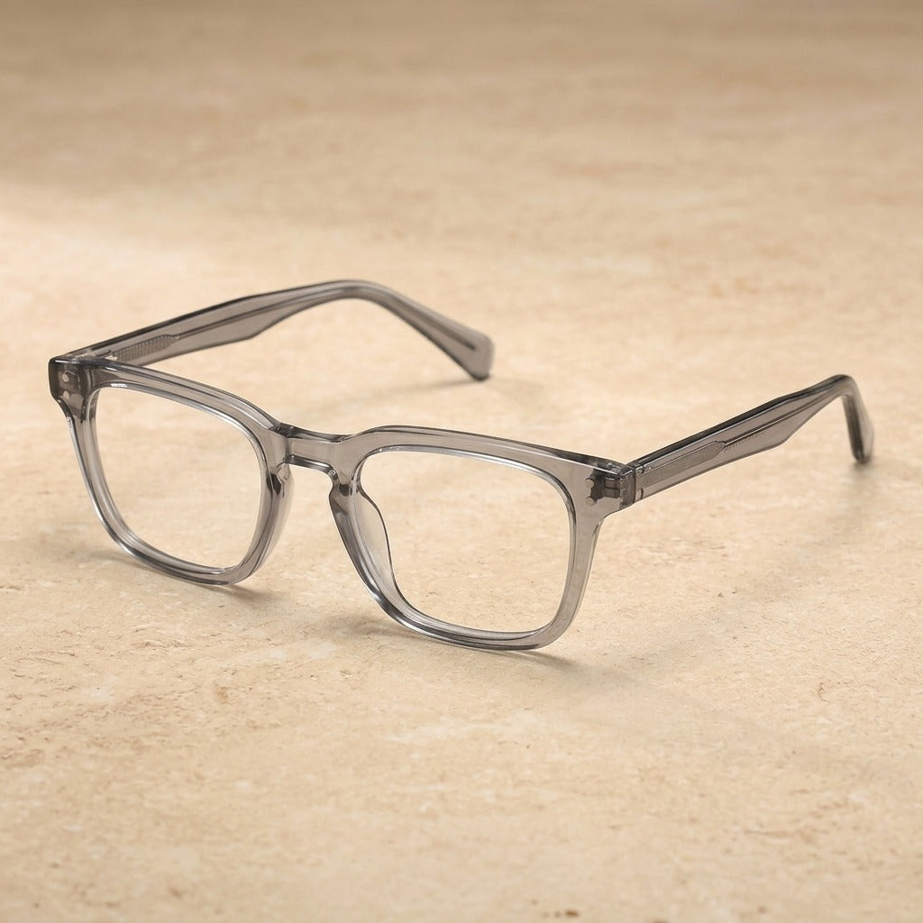 Kansept Unisex Full Rim Square Tr 90 Alloy Reading Glasses 67022 LS022C3 GRAY