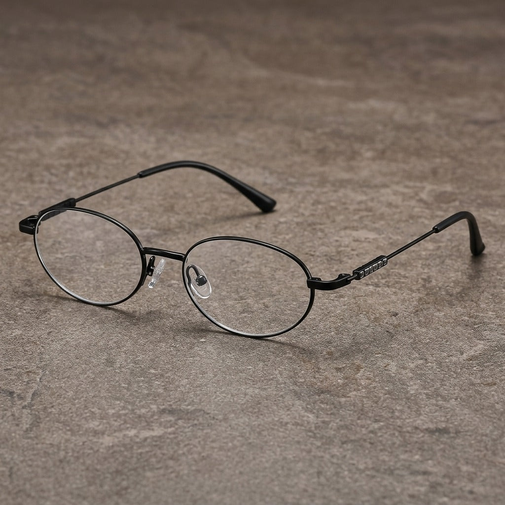 Kansept Unisex Rimless Oval Alloy Frames 502000 LS502-BLACK