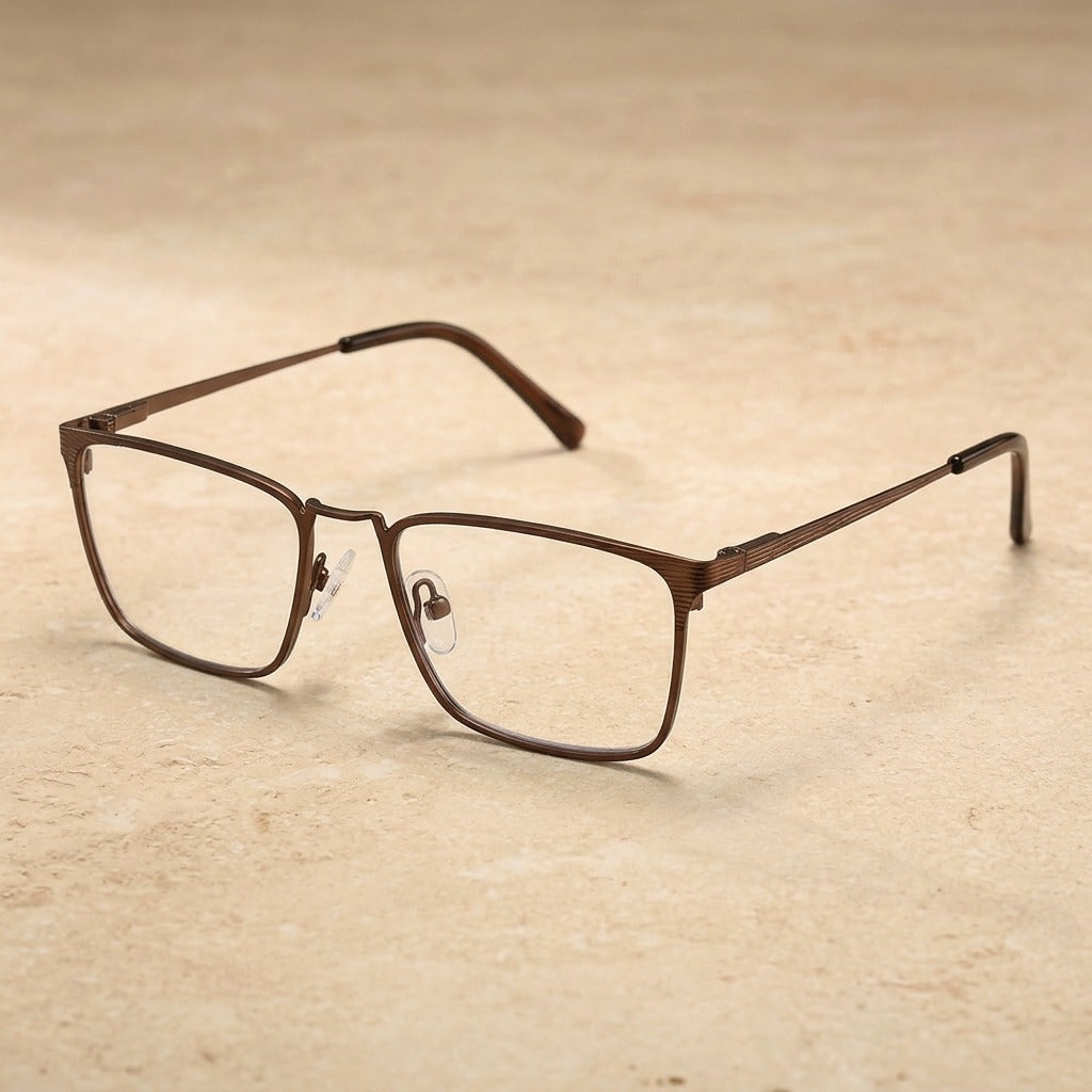 Kansept Women's Full Rim Square Metal Frames 900100 MT9001C1 BROWN