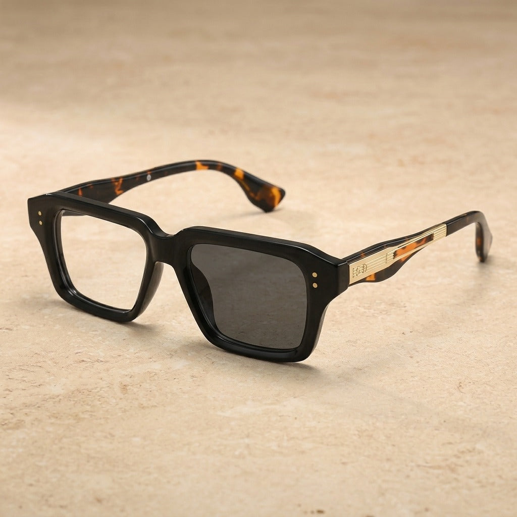 Kocolior Unisex Full Rim Square Alloy Tr 90 Photochromic Reading Glasses 642459 — PHOTO Black leopard