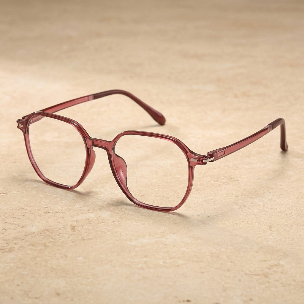 Kocolior Unisex Full Rim Polygon Tr 90 Frames 256856 — Red