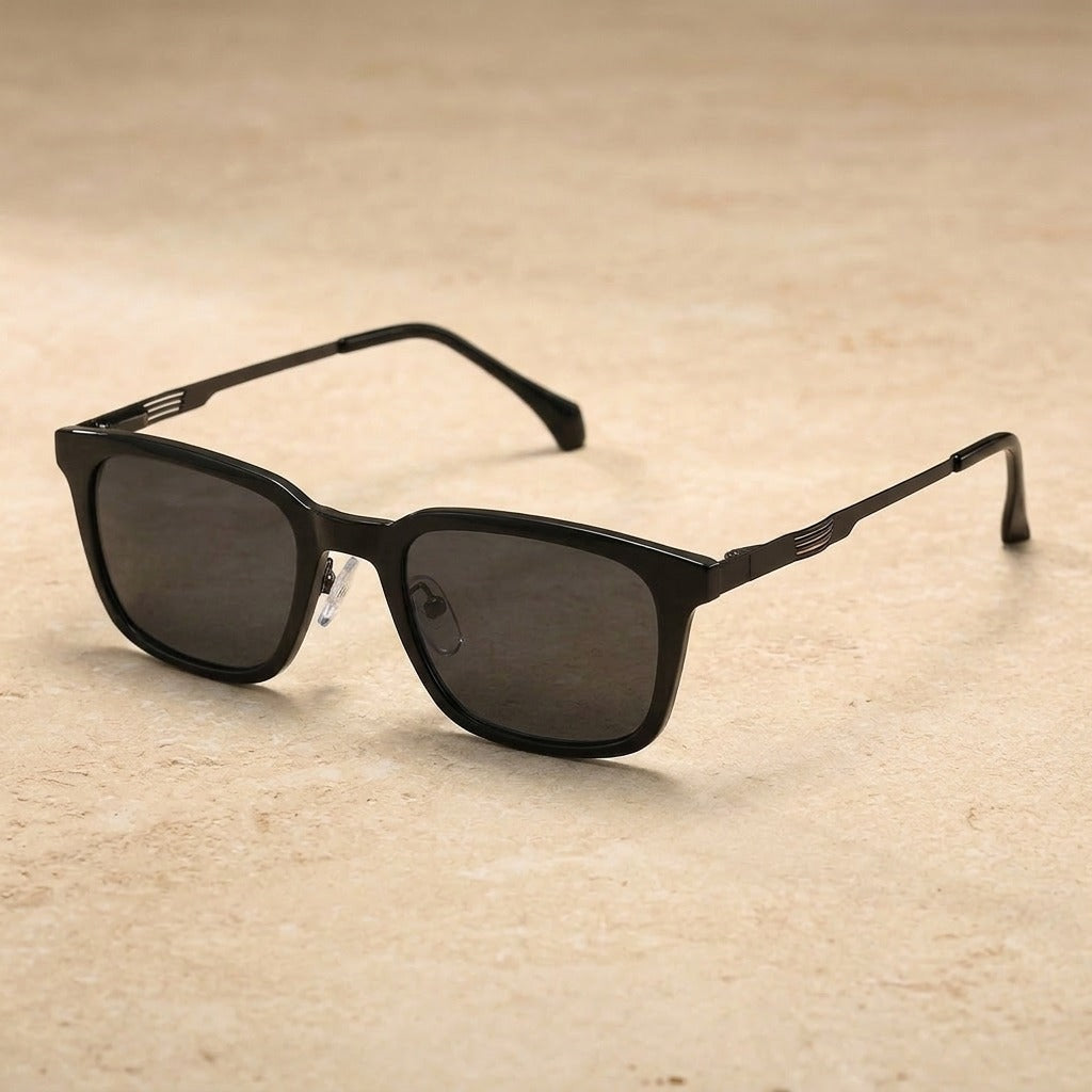 Kansept Women's Full Rim Square Tr 90 Alloy Reading Glasses Clip On Sunglasses 34205 S34205C1 BLACK