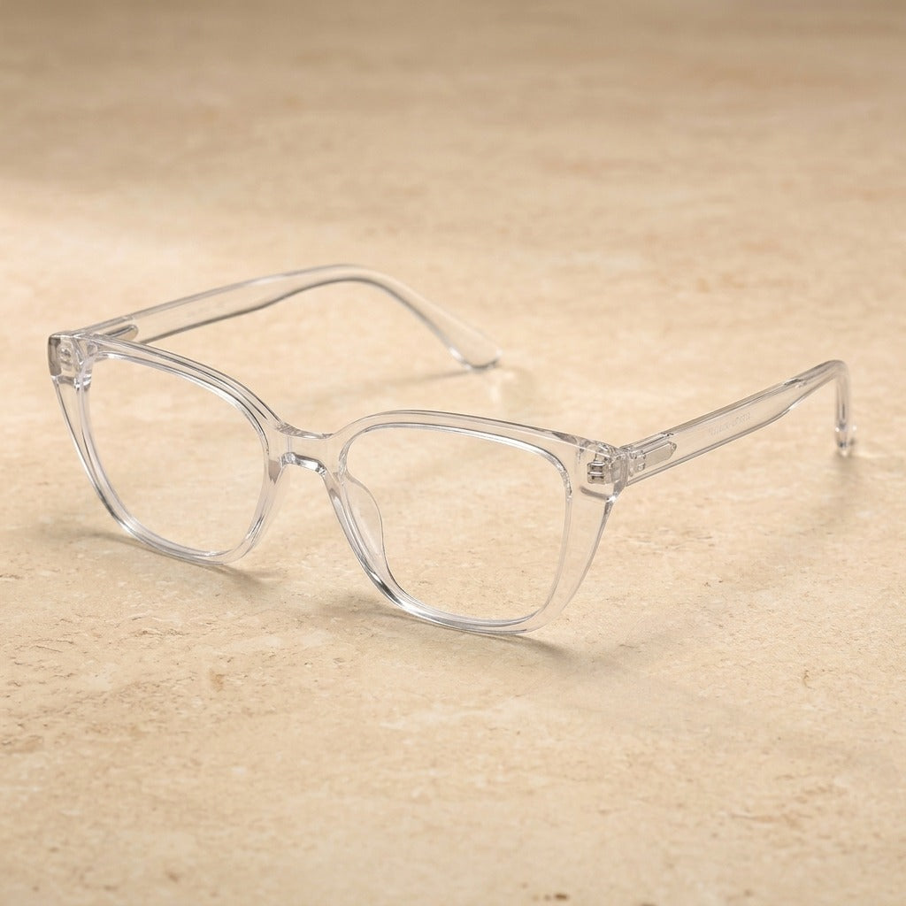 Kansept Women's Full Rim Cat Eye Tr 90 Alloy Reading Glasses 62502 TR2502C2 CRYSTAL