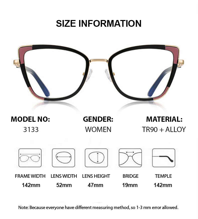 Summer Flower Womens Full Rim Cat Eye Tr 90 Alloy Eyeglasses 31337 — view 1 | Summer Flower at FuzWeb