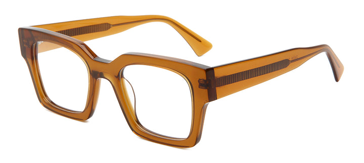 Esnbie Unisex Full Rim Square Brow Line Thick Acetate Eyeglasses 230581.
