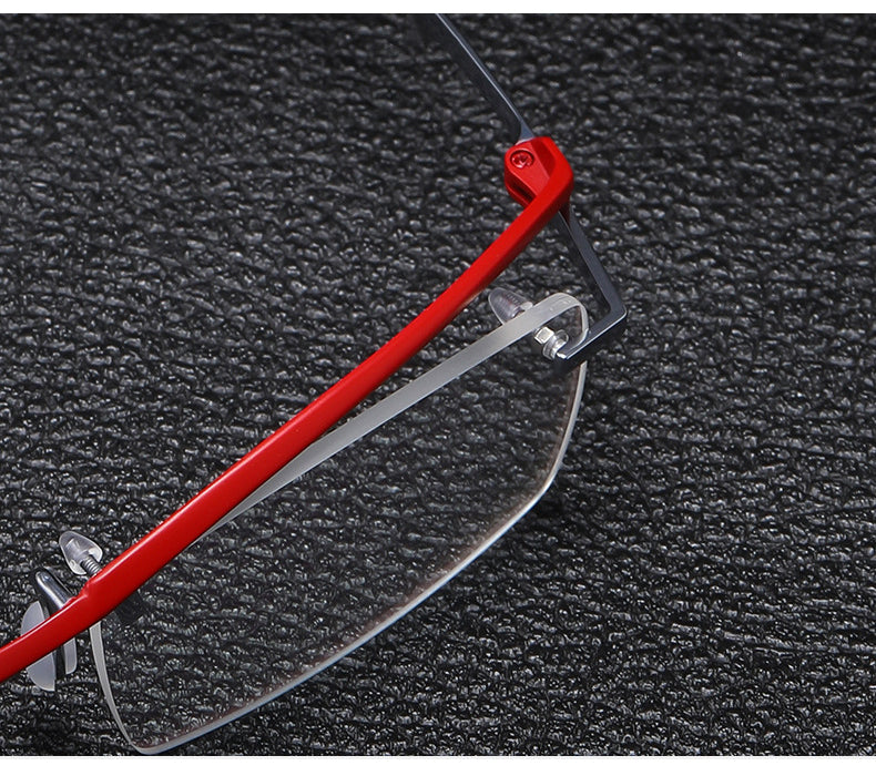 Krasivyy Womens Semi Rimless Square Titanium Eyeglasses 71208 — view 1 | Krasivyy at FuzWeb