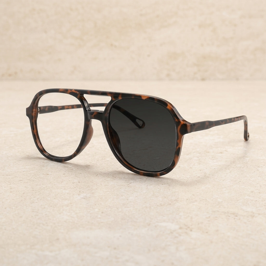 Kocolior Unisex Full Rim Square Double Bridge Tr 90 Reading Glasses 73312 - PHOTO Leopard