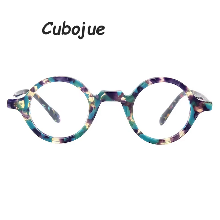 Cubojue Women's Full Rim Round Acetate Reading Glasses 56042 Reading Glasses Cubojue