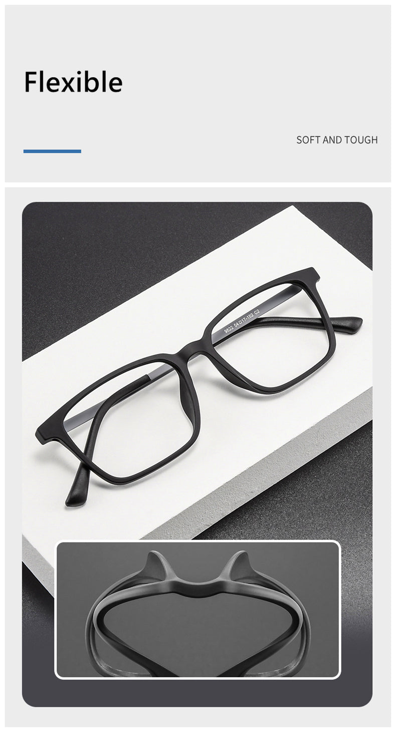 Kocolior Unisex Full Rim Square Tr 90 Titanium Hyperopic Reading Glasses 8922 — view 3 | Kocolior at FuzWeb