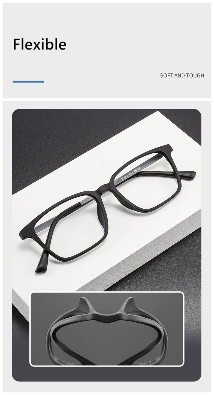 Kocolior Unisex Full Rim Square Tr 90 Titanium Hyperopic Reading Glasses 8922 — view 3 | Kocolior at FuzWeb