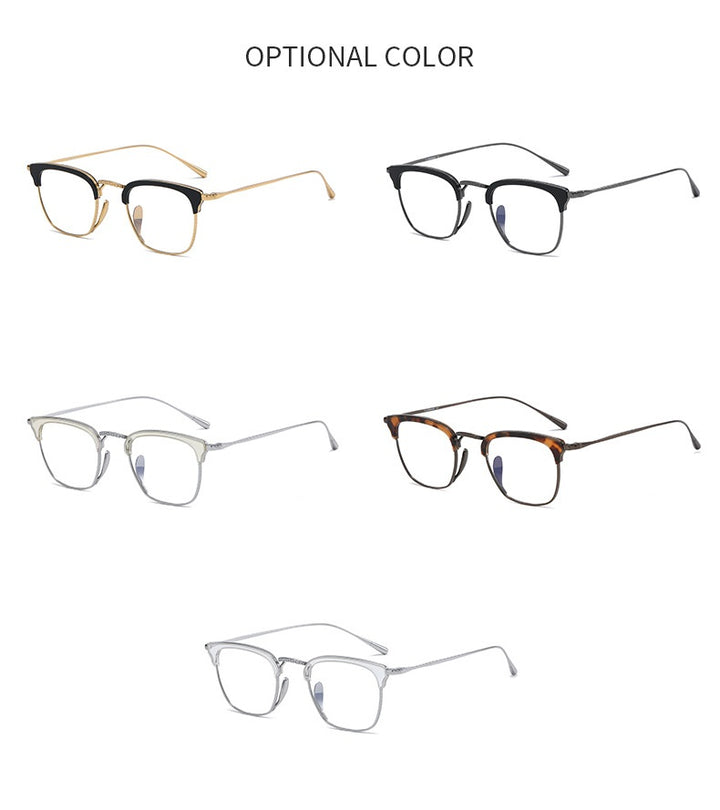 Aimee Unisex Full Rim Square Titanium Acetate Eyeglasses 481112 FuzWeb