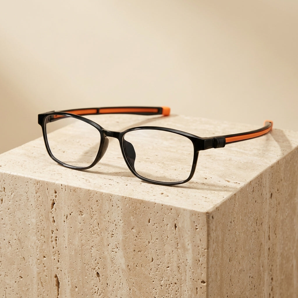 Chashma Ottica Women TR90 Titanium Eyeglasses 22204 - Black Orange