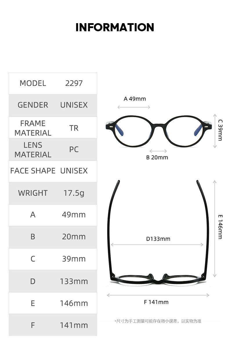 Kocolior Unisex Full Rim Round PC Tr 90 Alloy Photochromic Reading Glasses 512297.