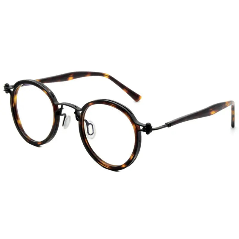 Krasivyy Unisex Full Rim Round Acetate Titanium Eyeglasses 55862.