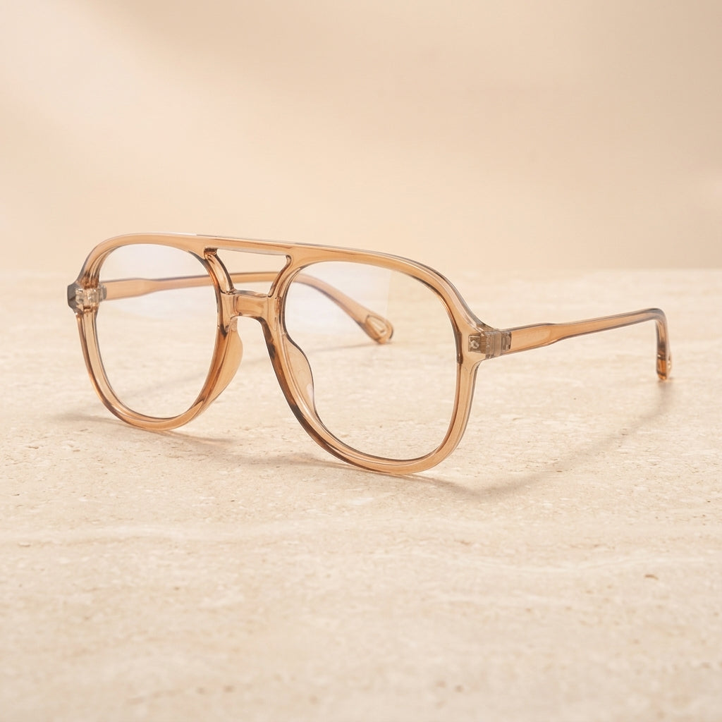 Kocolior Unisex Full Rim Square Double Bridge Tr 90 Reading Glasses 73312 - Brown
